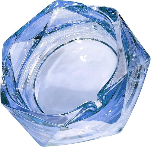 Cenicero de vidrio para cigarrillos, cenicero de mesa y decoración moderna para el hogar, oficina, bar, restaurante, interior y exterior (multicolor