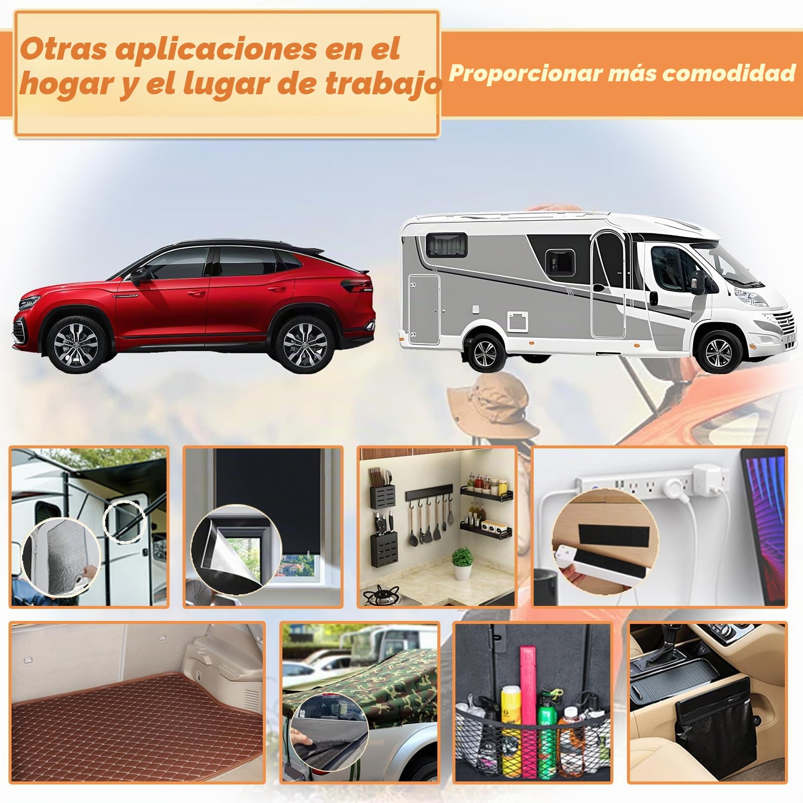 TEUVO Belcro Adhesivo de 11 CM de Ancho y 2M de Largo, Resistente a Altas Temperaturas Belcro Adhesivo Doble Cara para el Hogar, el Lugar de Trabajo, los Coches, las Artesanías