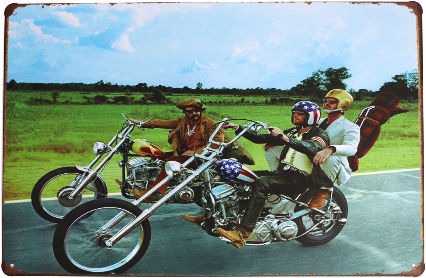 SUMIK Easy Rider (1969) – Cartel de metal para motocicleta, cartel vintage para decoración de pared de garaje