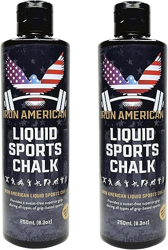 IRON AMERICAN Tiza líquida Tiza de agarre de larga duración sin desorden para levantamiento de pesas, gimnasia, escalada en roca y entrenamiento de