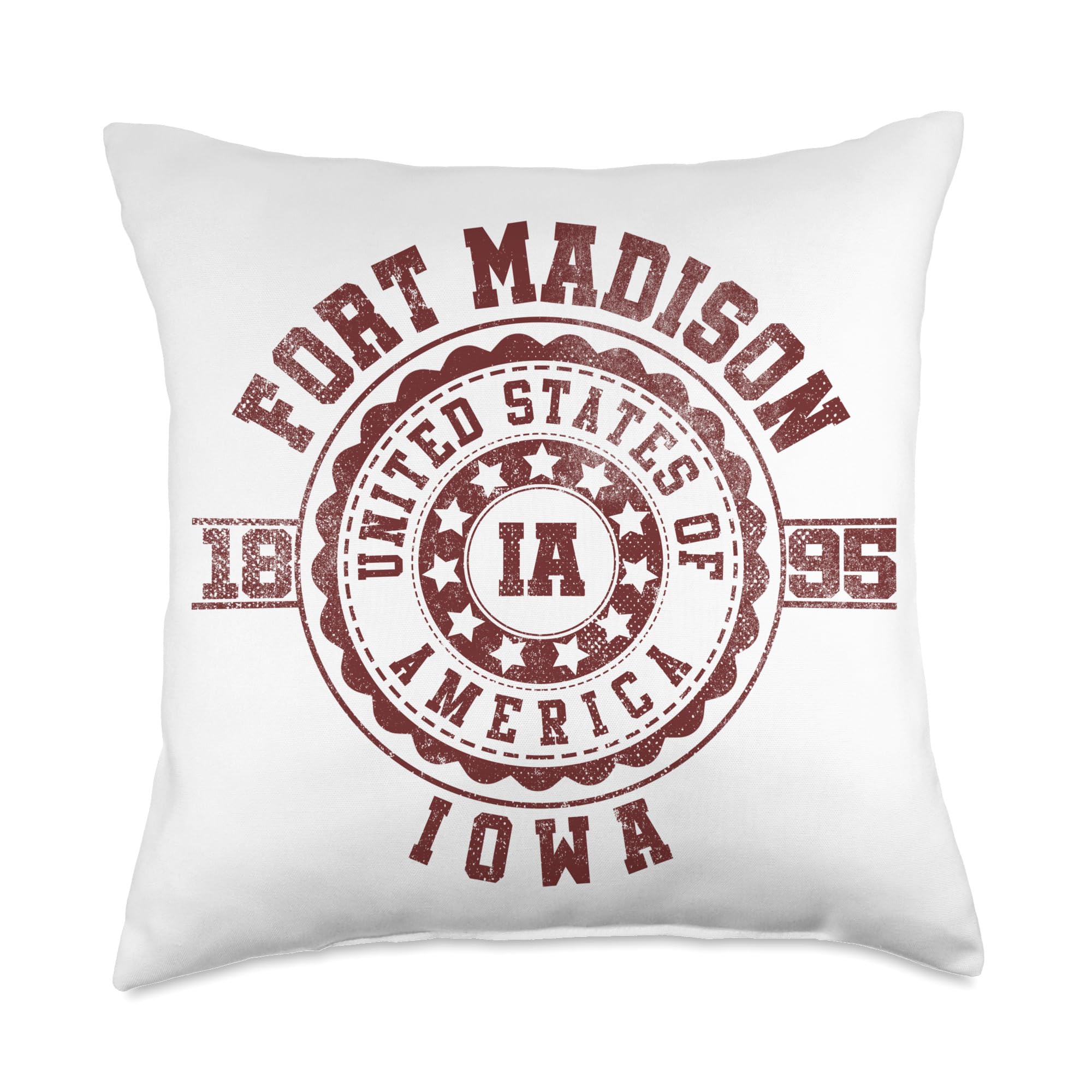 Fort Madison IA Iowa Vintage City Apparels Throw Pillow