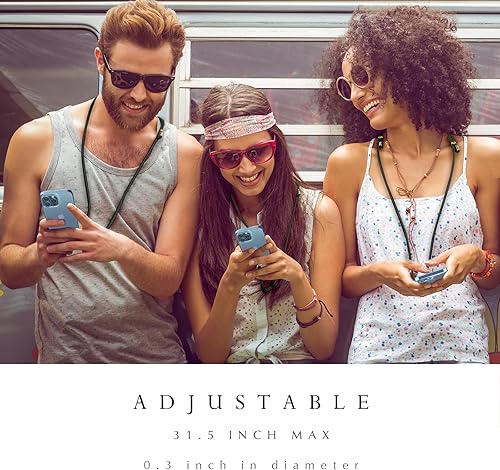 Miniatura 3 de LOHASIC Cordón para teléfono celular alrededor del cuello, correa cruzada universal, cuerda gruesa ajustable de 31.5 pulgadas de largo con 3 parches