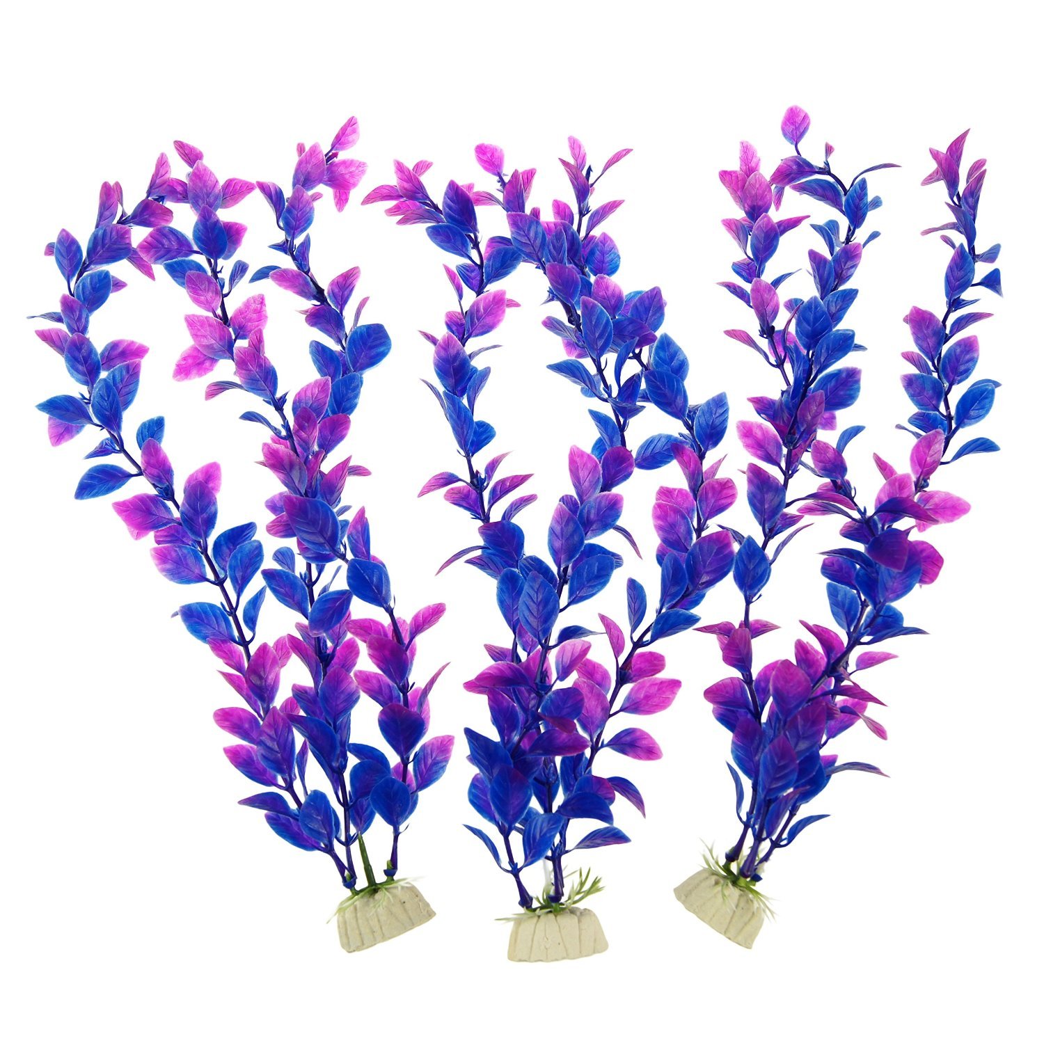 CNZ Aquarium Decor Fish Tank Decoration Ornament Artificial Plastic Plant Green (12-inch Purple, 3pcs) (B01KITJDXM) Amazon Price History, Amazon Price Tracker