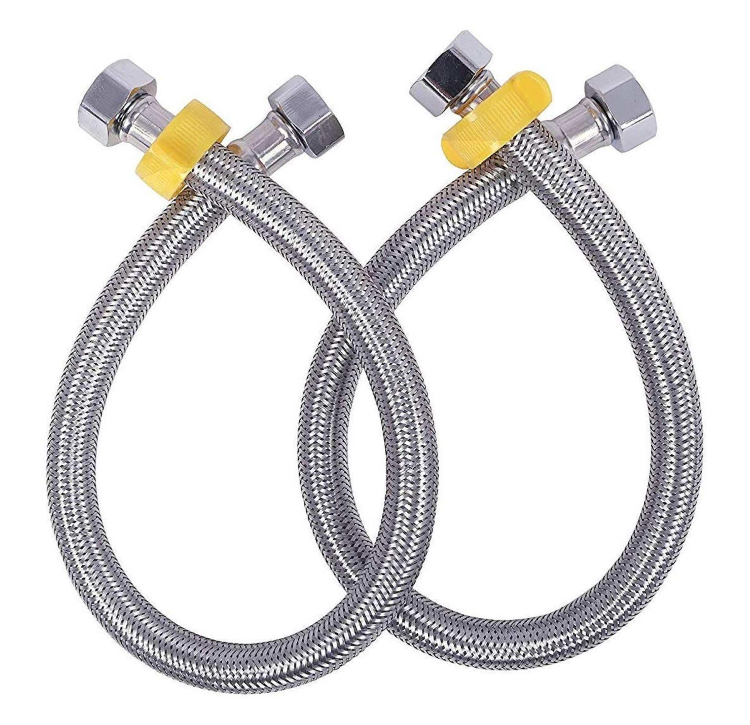 DRIZZLE Heavy Duty Connection Pipe Stainless Steel For Hot & Cold Water Supply - Pack of 2 (18 INCH) (B0CTYN41DN) Amazon Price History, Amazon Price Tracker