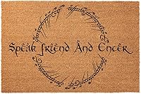 Vista 1 de Divertido tapete decorativo para porche con texto en inglés "El señor de los anillos" con texto en inglés "Speak Friend and Enter Welcome Porche