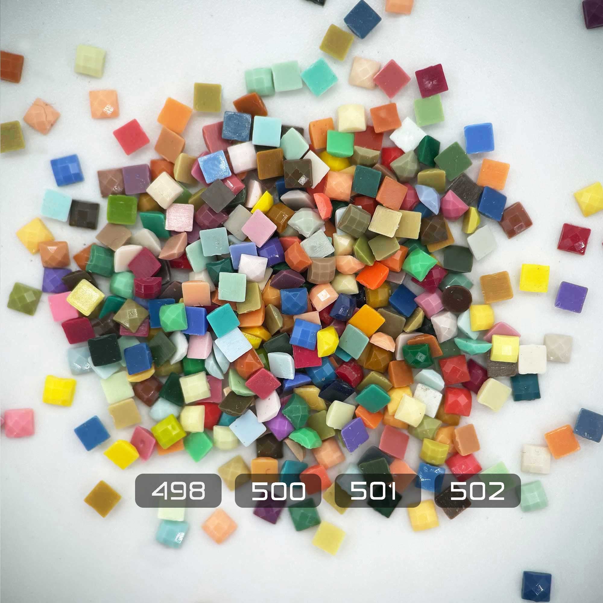 Diamonds Painting Accessories,Replacement for Missing Square Drills 498 500 501 502,Rhinestone Resin Diamond Drill,4 Colors Beads Gems Stones,3500pcs per Color