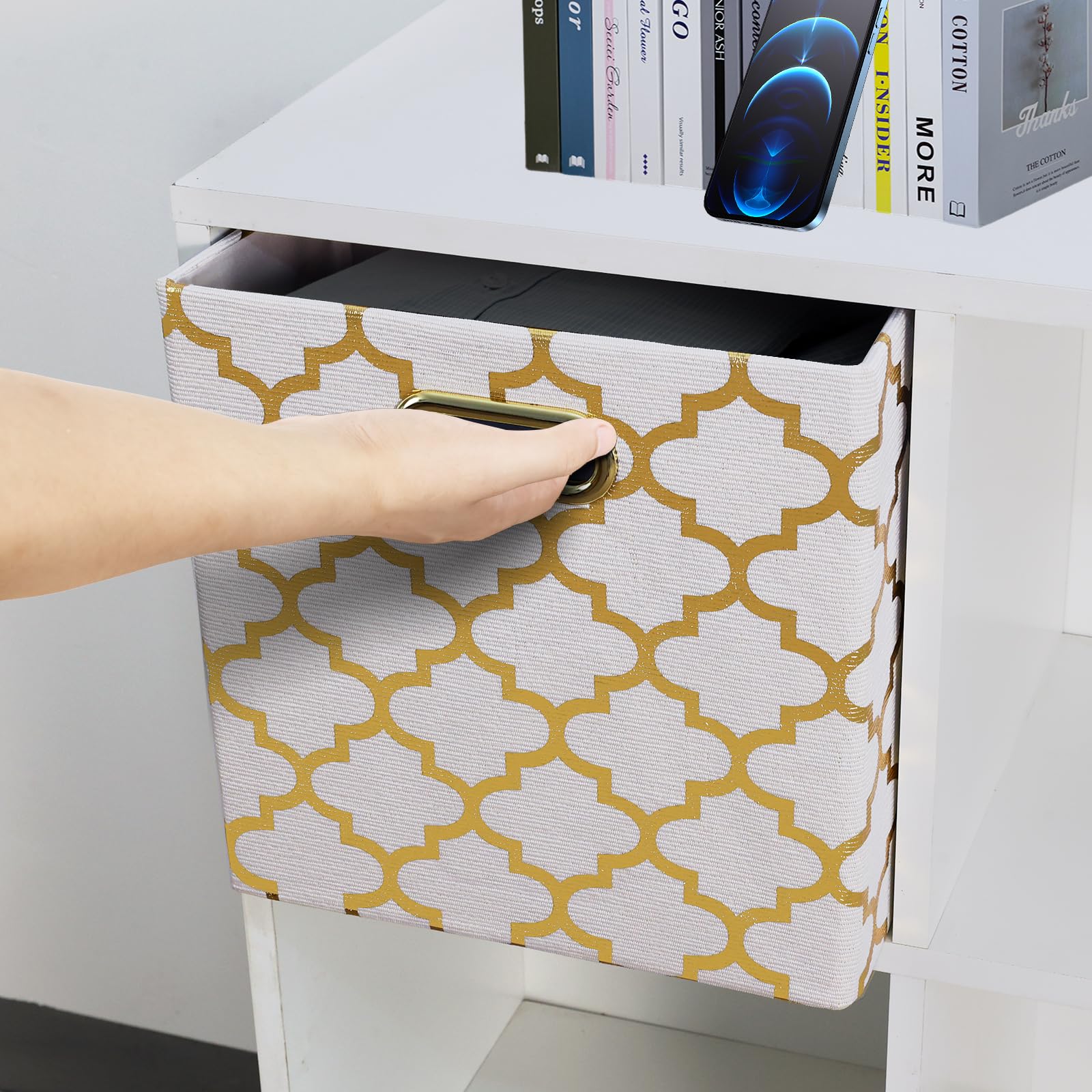 Würfelförmige Aufbewahrungskörbe, faltbare Aufbewahrungskörbe, Stoff-Aufbewahrungswürfel, Organizer, Körbe, Schubladen für Regale, Schrank, Kleiderschrank, Bücherregal, Schrank, 28 x 28 x 28
