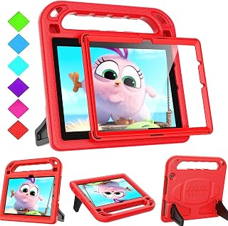 BMOUO Kids Case for Fire HD 10 & Fire HD 10 Plus Tablet (11th Generation, 2021 Release), with Screen Protector, Shockproof Handle Stand Kids Case for Amazon Fire HD 10 Tablet & Fire HD 10 Plus, Red