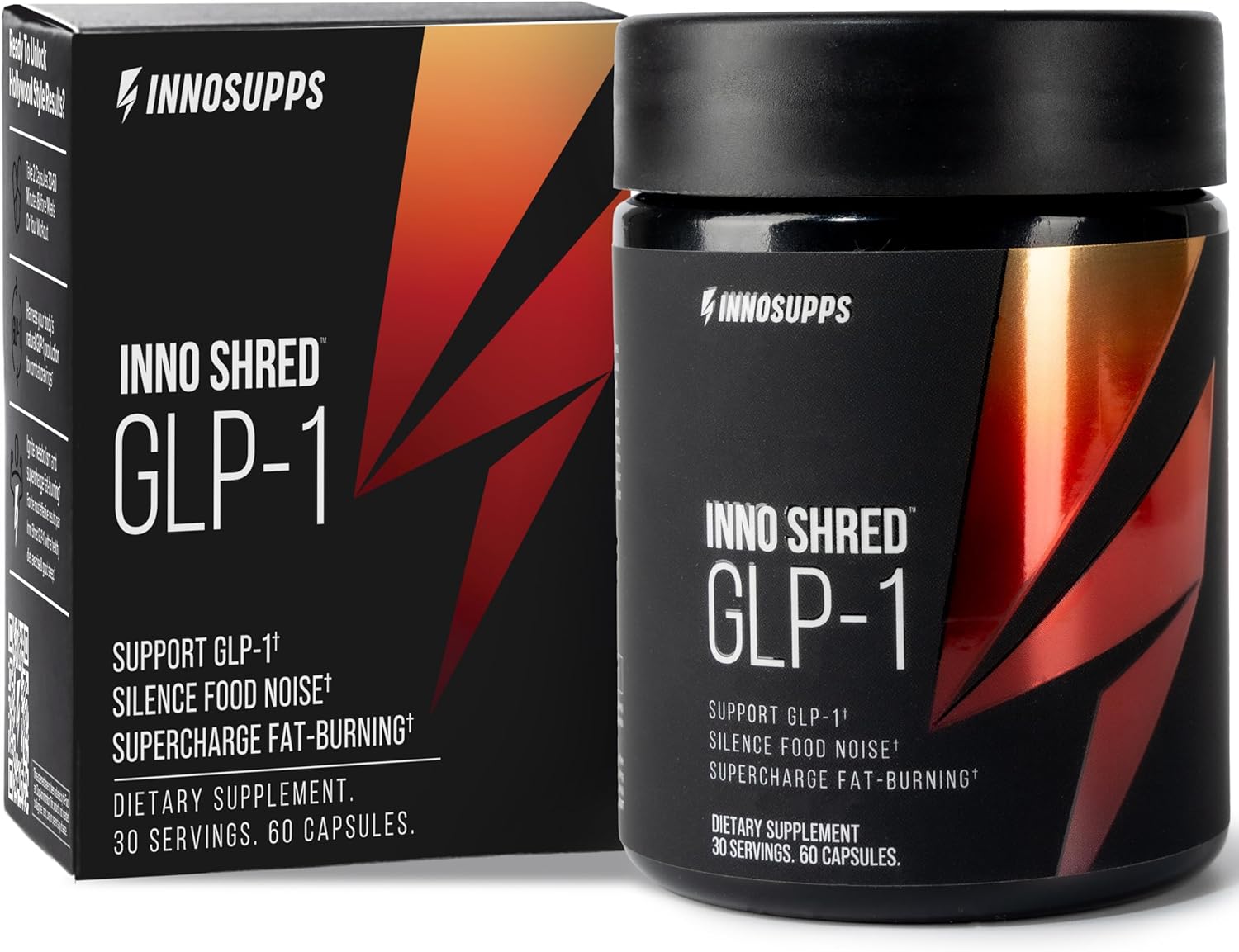 InnoSupps Inno Shred GLP-1 - Thermogenic Support + Appetite Support + Energy* - Berberine + Chromium - 60 Capsules. 30 Servings.