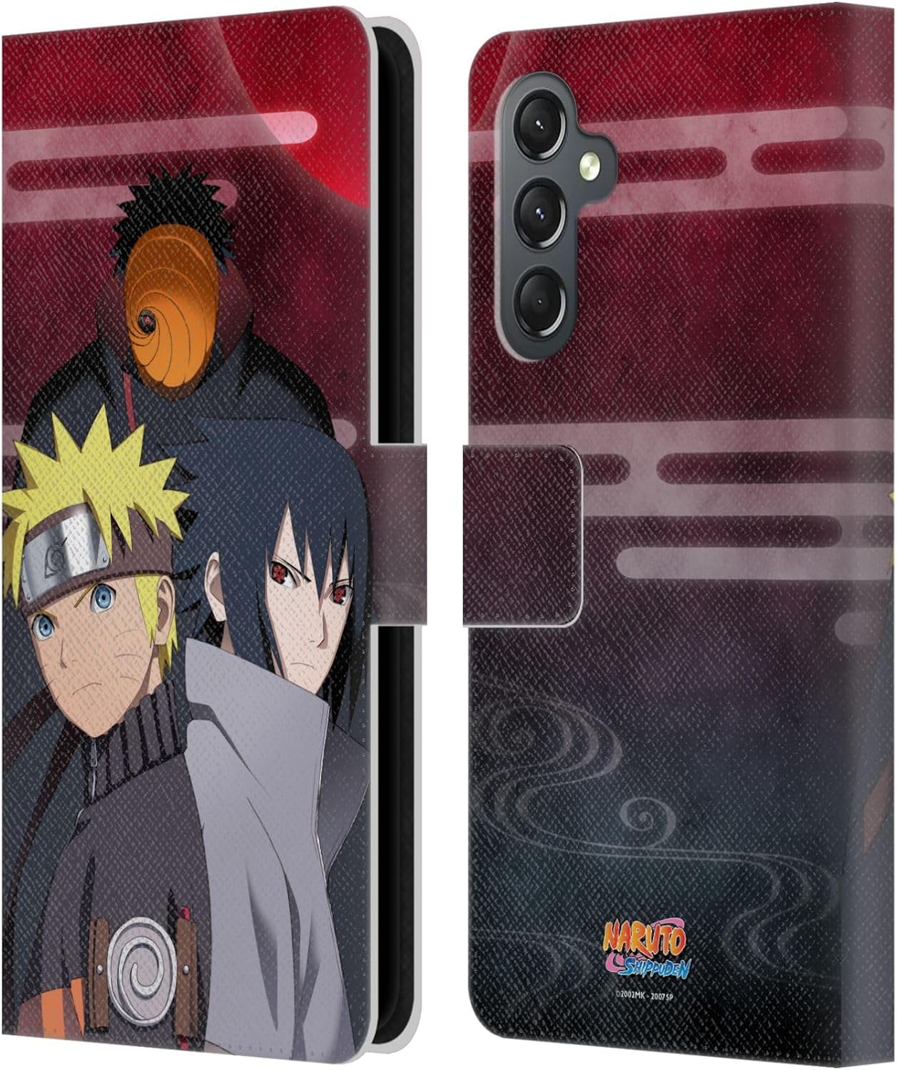 Head Case Designs Officially Licensed Naruto Shippuden Obito Naruto Sasuke Key Art Leather Wallet Case Compatible with Samsung Galaxy A25 5G