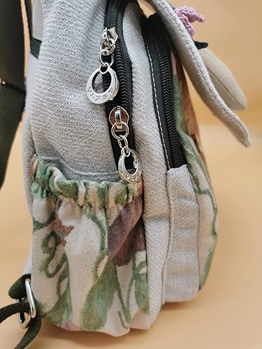Vista 75 de HUANGGUOSHU Mujer de algodón tejido bohemio cáñamo Boho lona bordado múltiples bolsillos retro linda mochila cartera mochila mochila gato caprichoso