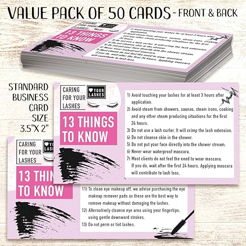 Miniatura 3 de Diseño de extensiones de pestañas, juego de 50 tarjetas de fidelidad, papelería para tarjetas de cuidado, ideal para peluquería, salón de belleza y