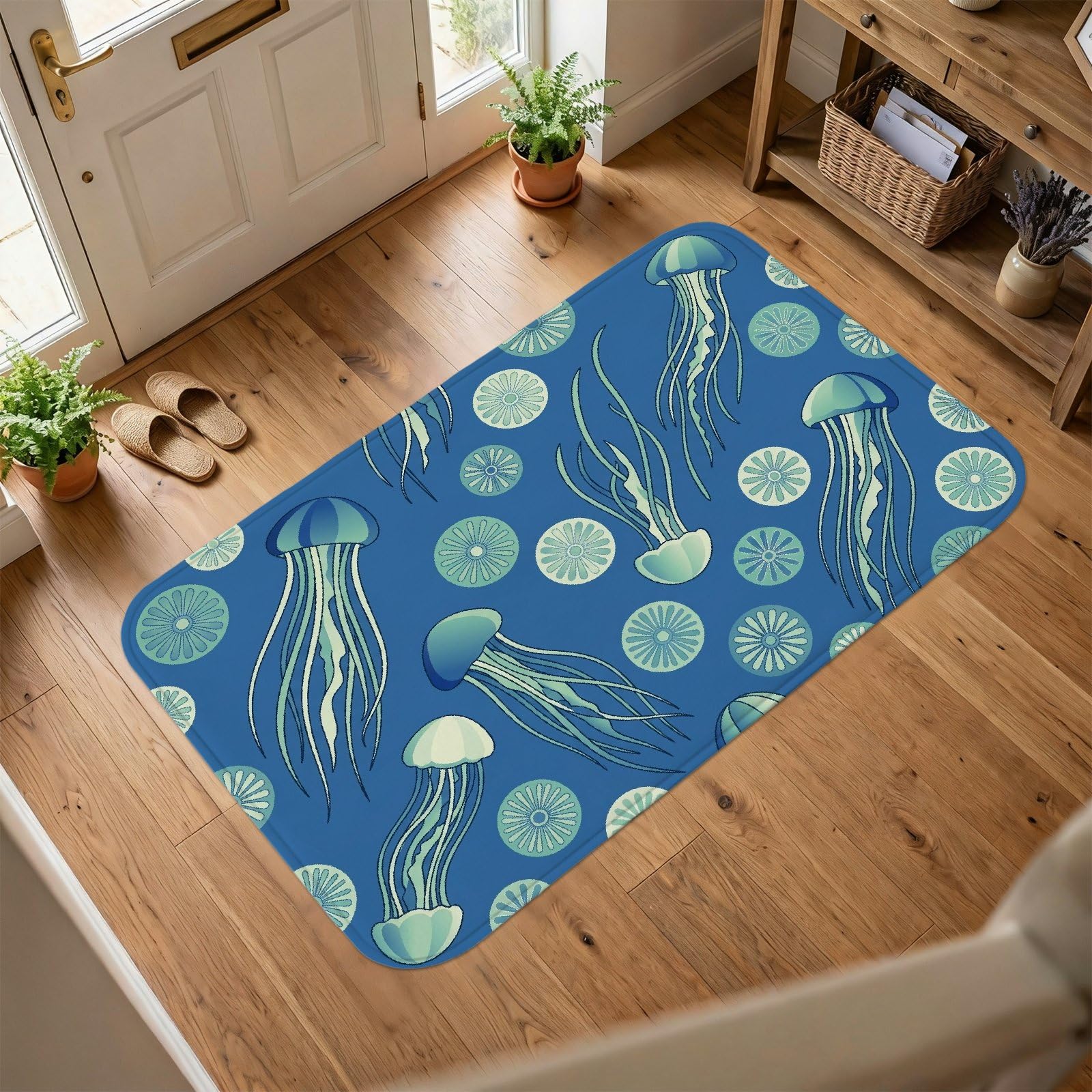 Tapis méduse antidérapant bleu pour sécuriser les sols humides