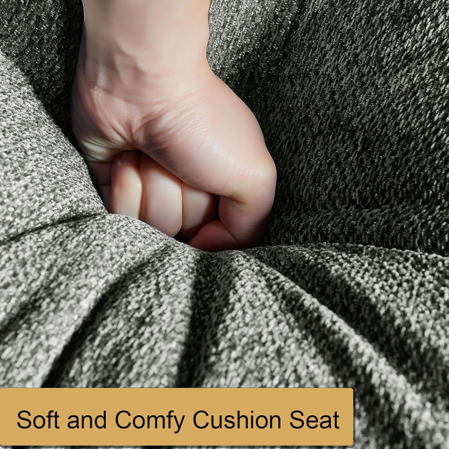 92" Oversized Loveseat with Ottoman 2-3 Seater Small Modular Sectional Couch for Living Room Comfy Chenille Large Love Seat Cloud Couch for Small Spaces, Bedroom,Office w/Throw Pillows(Grey)