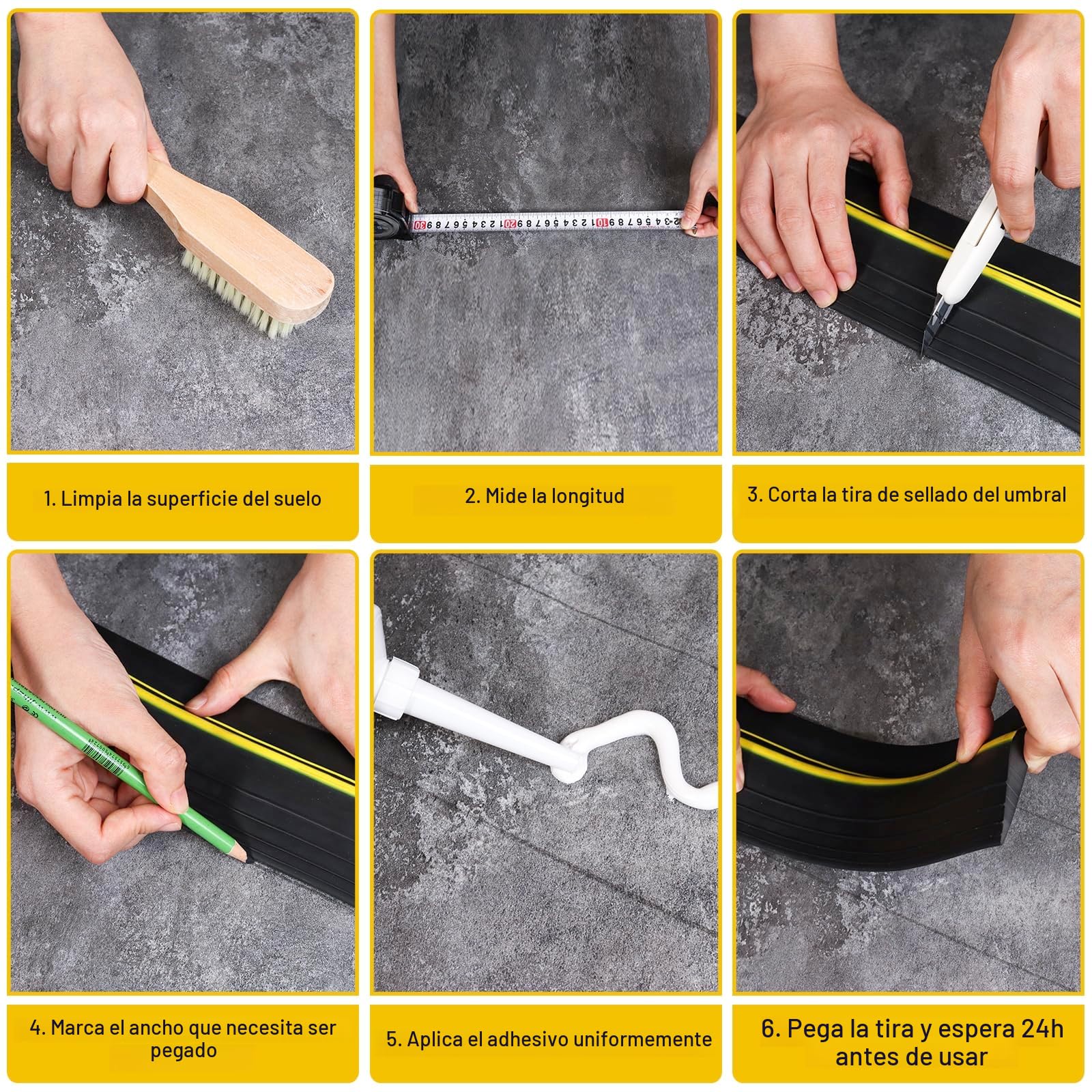 Goma Puerta Garaje, 3M Sello Umbral Suelo Junta de Goma de Bricolaje Para Puertas de Garaje,Evita la Acumulación ¡ideales para mantener tu garaje limpio y seco