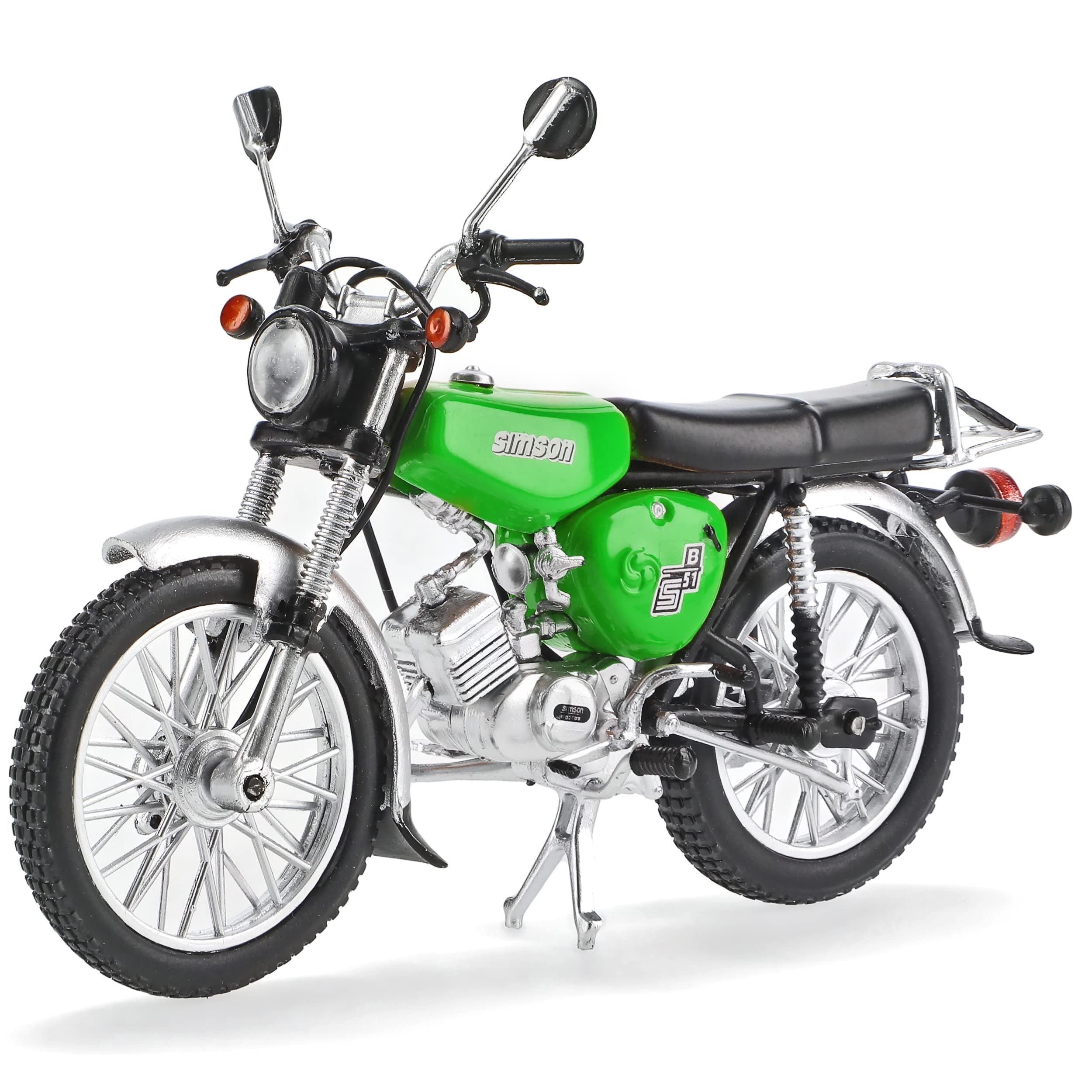 Ixo Defekte Vitrine Simson S 51 Saft Grün 1980-1990 DDR Mokick Moped 1/24 Atlas Modell Motorrad