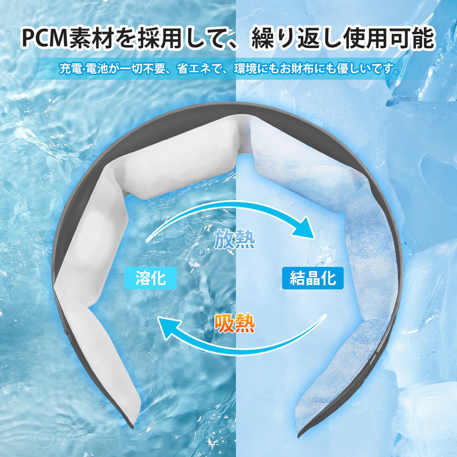 Amazon｜【2024年 クールリング】 24℃凍結 長時間持続冷感 アイス