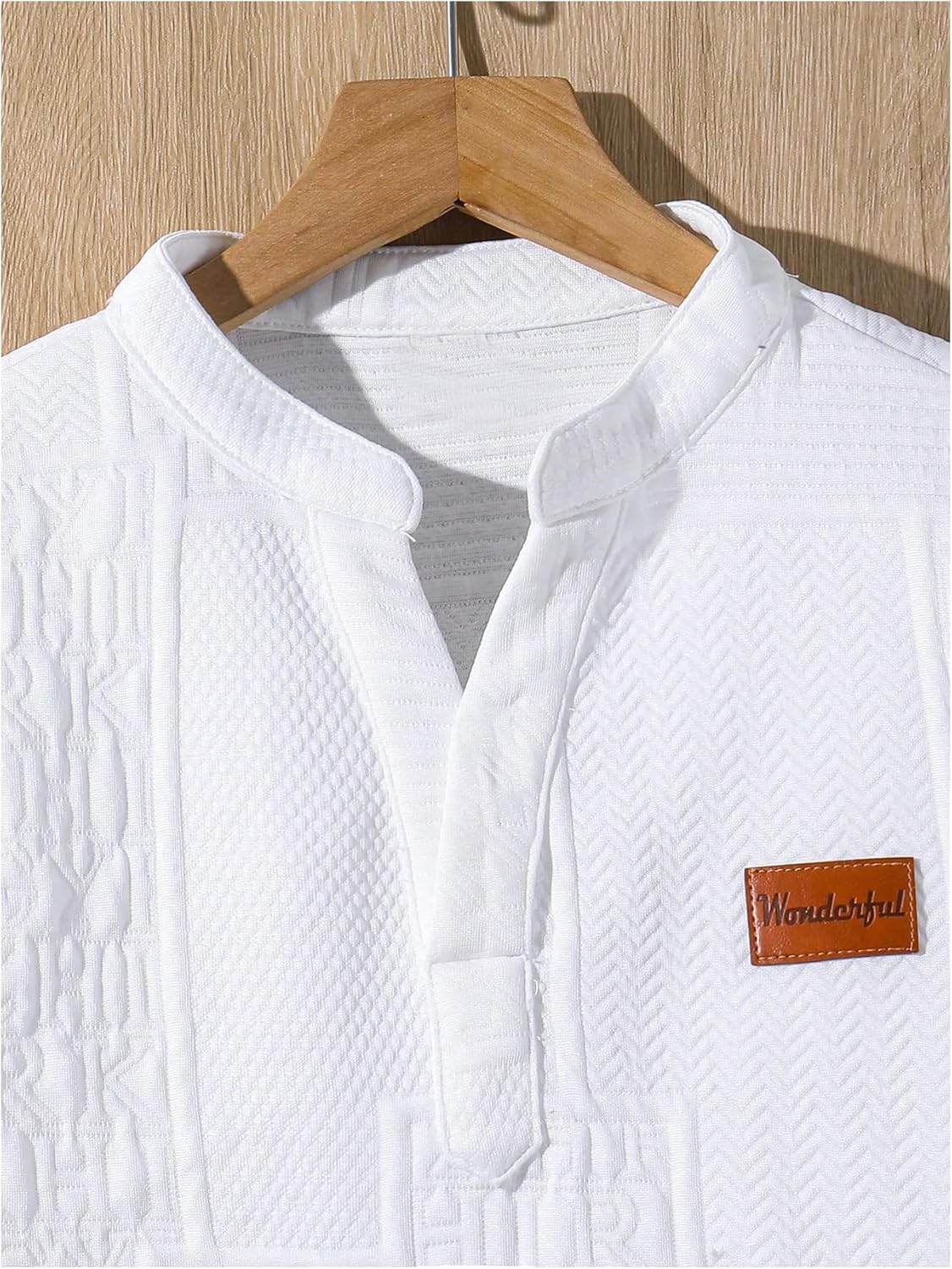 RoseSeek Boy's 2 Piece Outfits Letter Collarless Golf Shirts and Tapered Pants Set Matching Clothing - Image 4