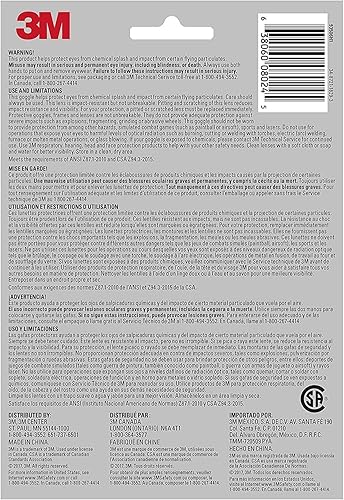 Miniatura 6 de 3M Gafas de seguridad resistentes a salpicaduras químicasimpactos, 1paquete