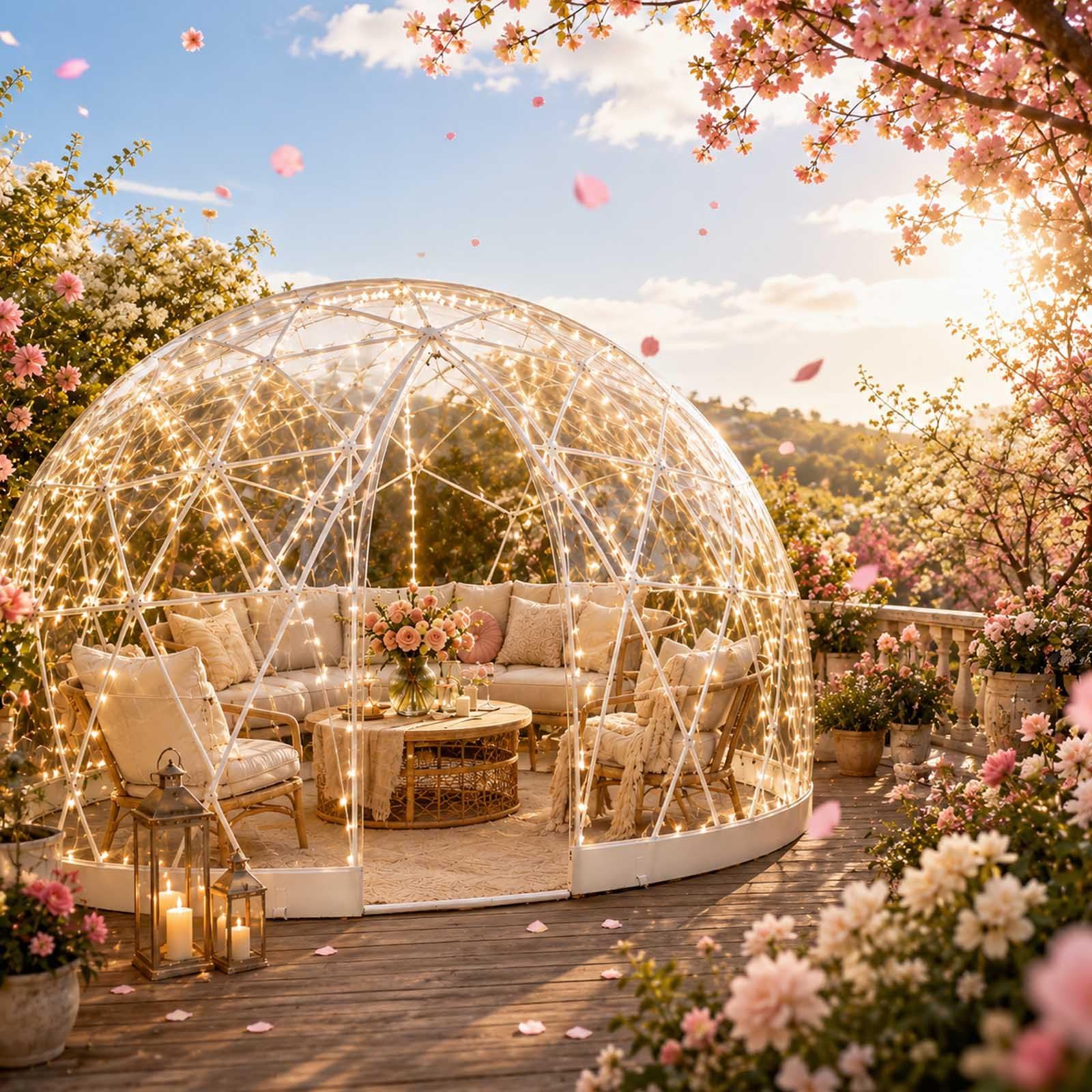 aallwwsso Garden Dome Bubble Tent, 3.6m Transparent Outdoor Igloo Dome With Pvc Cover, 360° Panoramic Clear Tent For Patio, Garden, Backyard, Camping, Parties & Greenhouse