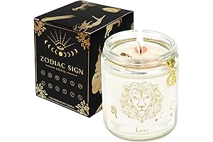 Leo Zodiac Crystal Candle: Luminous Gift for Women