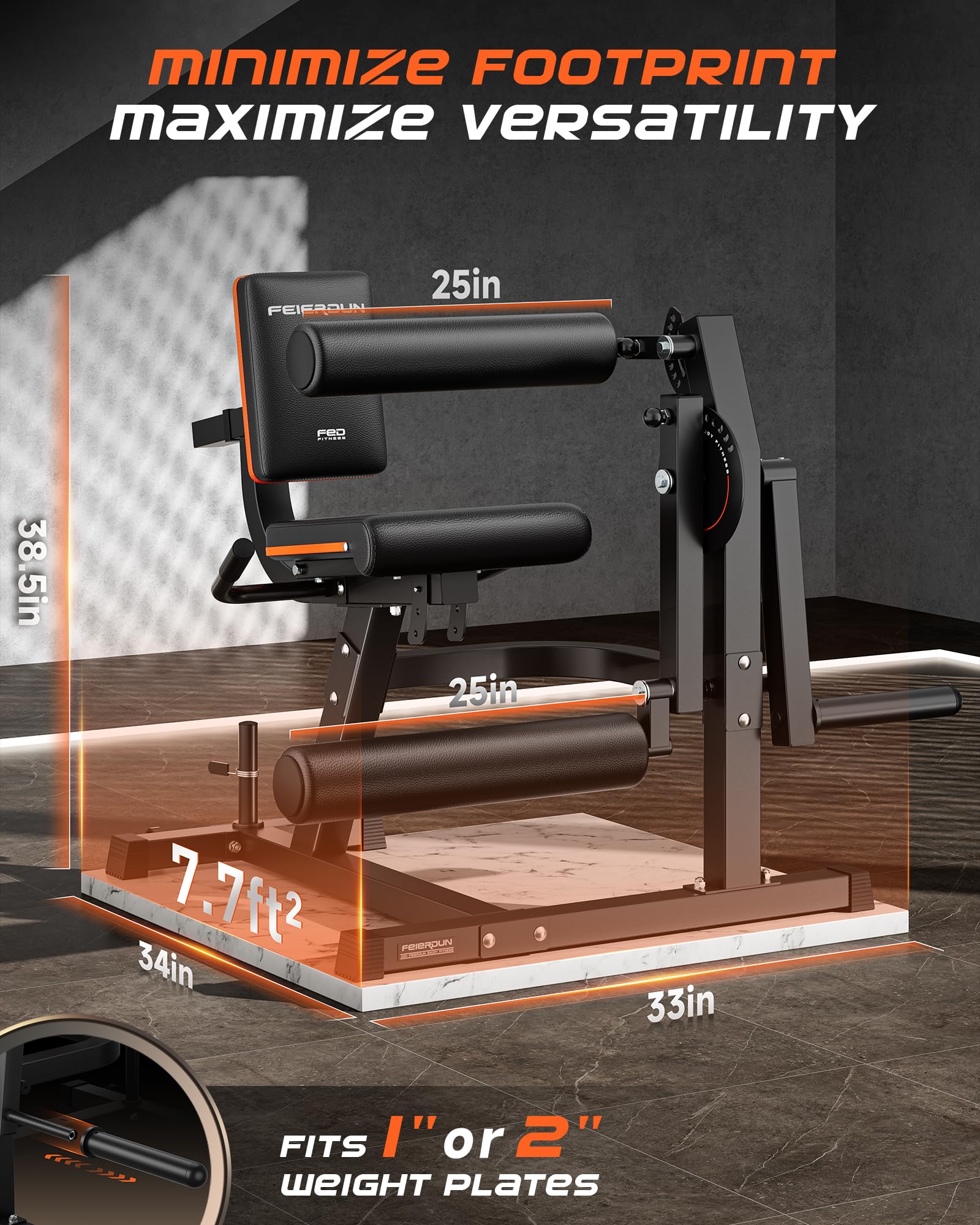 FEIERDUN Máquina de extensión de piernas ajustable 4 en 1, máquina de extensión de piernas de 700 libras de capacidad para entrenamientos de la parte inferior del cuerpo, máquina de rizado de piernas