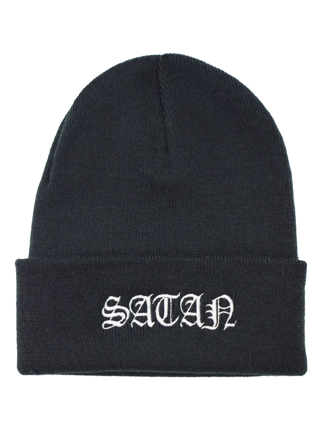 Darkside Men's Black Satan Beanie Hat Genuine Alternative Knitted Beanie