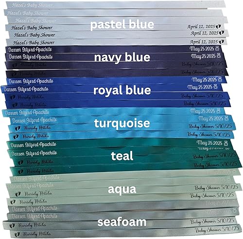 Miniatura 6 de Personalized Ribbons for Bridal Shower Wedding Ribbon Party Favors or Baby Showers - Custom Made Cut Ribbon Name 50 100 Optional Assembled Bows