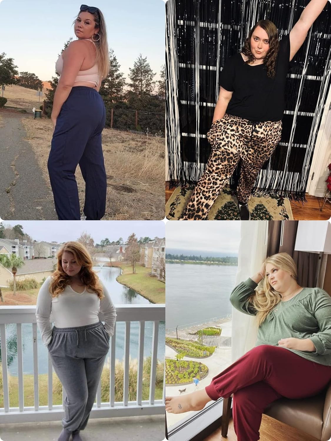 COOTRY Plus Size Sweatpants for Women Loose Elastic Waist Drawstring Joggers Workout Lounge Pants With Pockets - Image 3