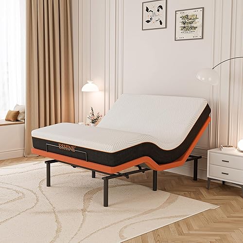 Miniatura 11 de ESHINE Base de cama ajustable Split King + colchón híbrido de espuma viscoelástica de gel de lujo de 12 pulgadas (mediano), instalación en 5