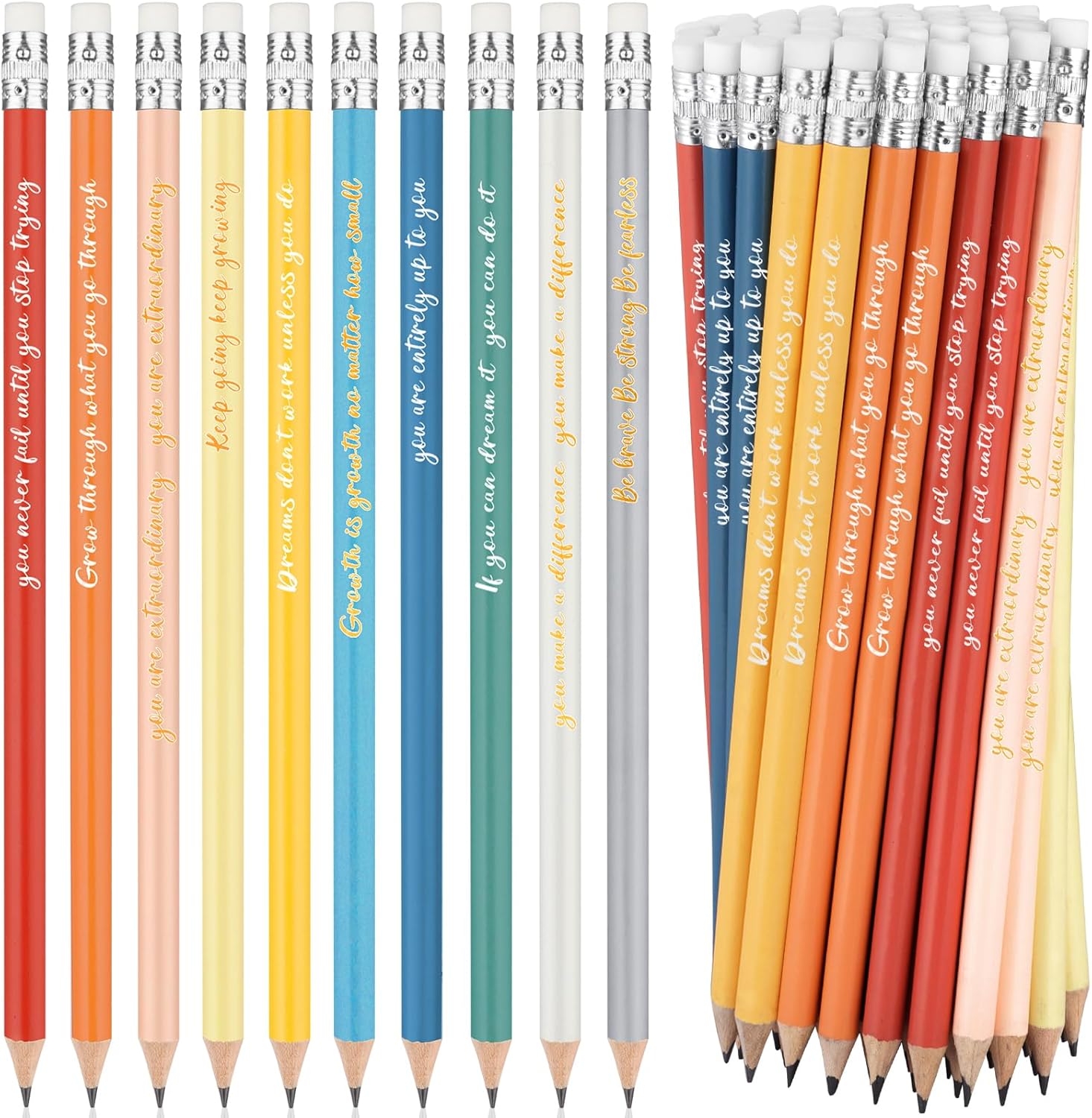 30 Pcs Motivational Pencils Bulk Inspirational Pencils