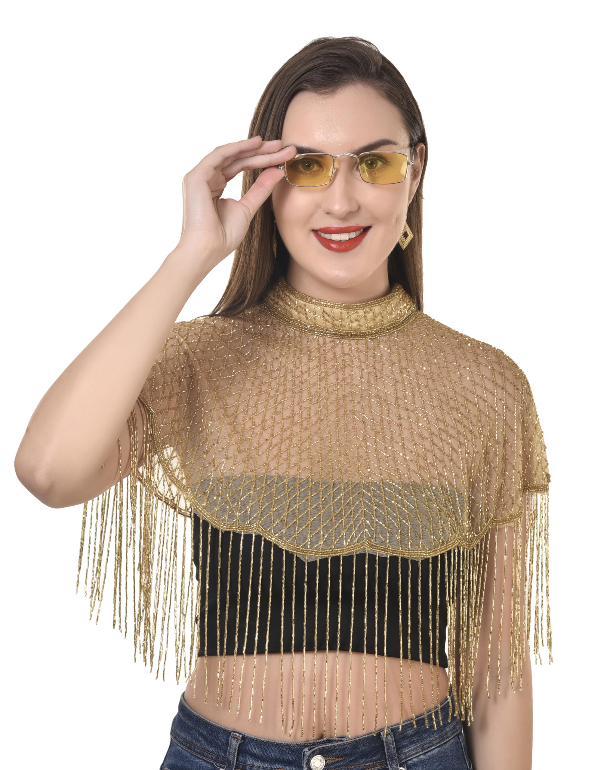 Women's Net Capes Fully Embroidery Poncho for Girls And Ladies-picture-50
