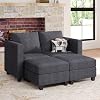 Belffin Corduroy Loveseat, Luxury Modular Love Seat with Storage, Modern Couch for Living Room, Beige