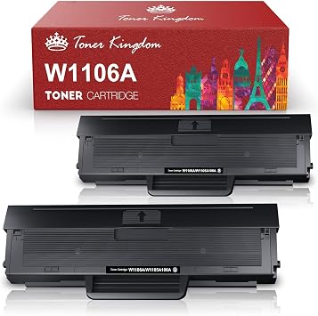 Toner Kingdom 106A Replacement Compatible for HP 106A W1106A Toner  Cartridges for HP Laser 107a 107r 107w MFP 135a 135r 135w 135wg MFP 137fnw  137fwg (2 Black, with Chip) : Amazon.co.uk: Computers