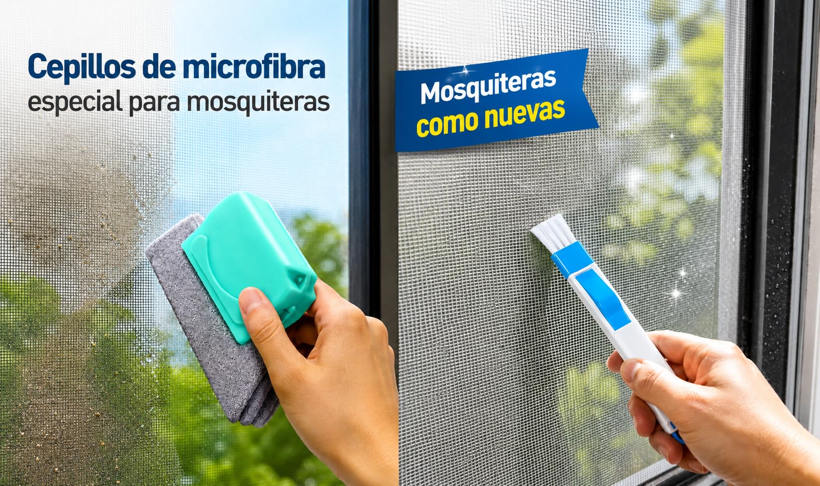Pack 10 Cepillos Limpieza Hogar Multifunción Limpia Ventanas - Ideal como Limpiador de Ventanas, Limpiador Ventanas Rieles, Limpiar Persianas, Cepillo mosquitera, Cepillo Juntas, Cepillo de Limpieza