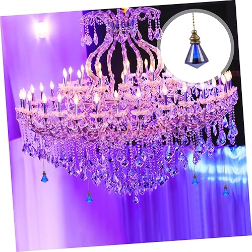 Miniatura 6 de Hoement Ventilador de techo colgante de cristal lámpara colgante decoración con cuentas lámpara de techo ventilador de techo de cadena de diamantes