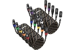 BEZOKABLE XLR Microphone Cable Male to Female Nylon Braided 10 Pack