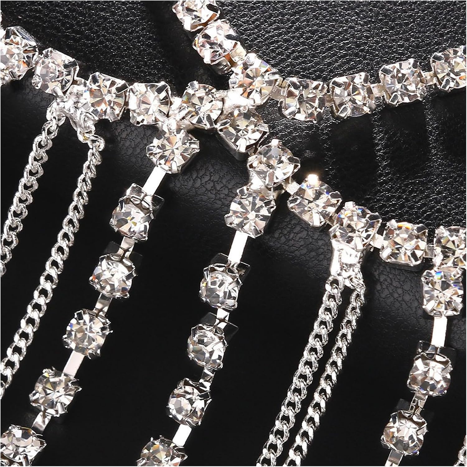 Sexy Rhinestone Tassel Face Chain Mask Festival Rave Crystal Veil Face Decor Jewelry for Women Masquerade Body Accessories Jewelry