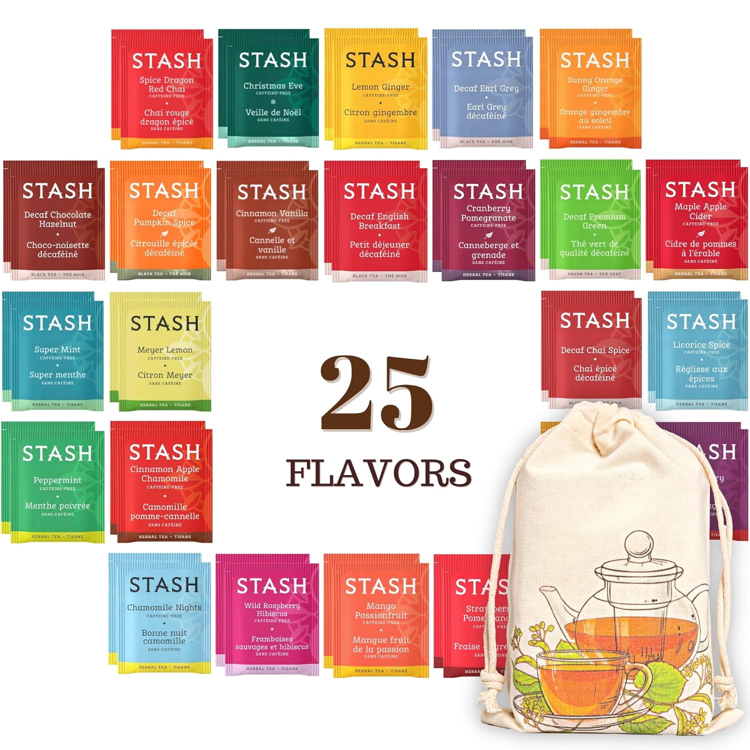 Stash Herbal and Decaf Tea Bags CaffeineFree Sampler