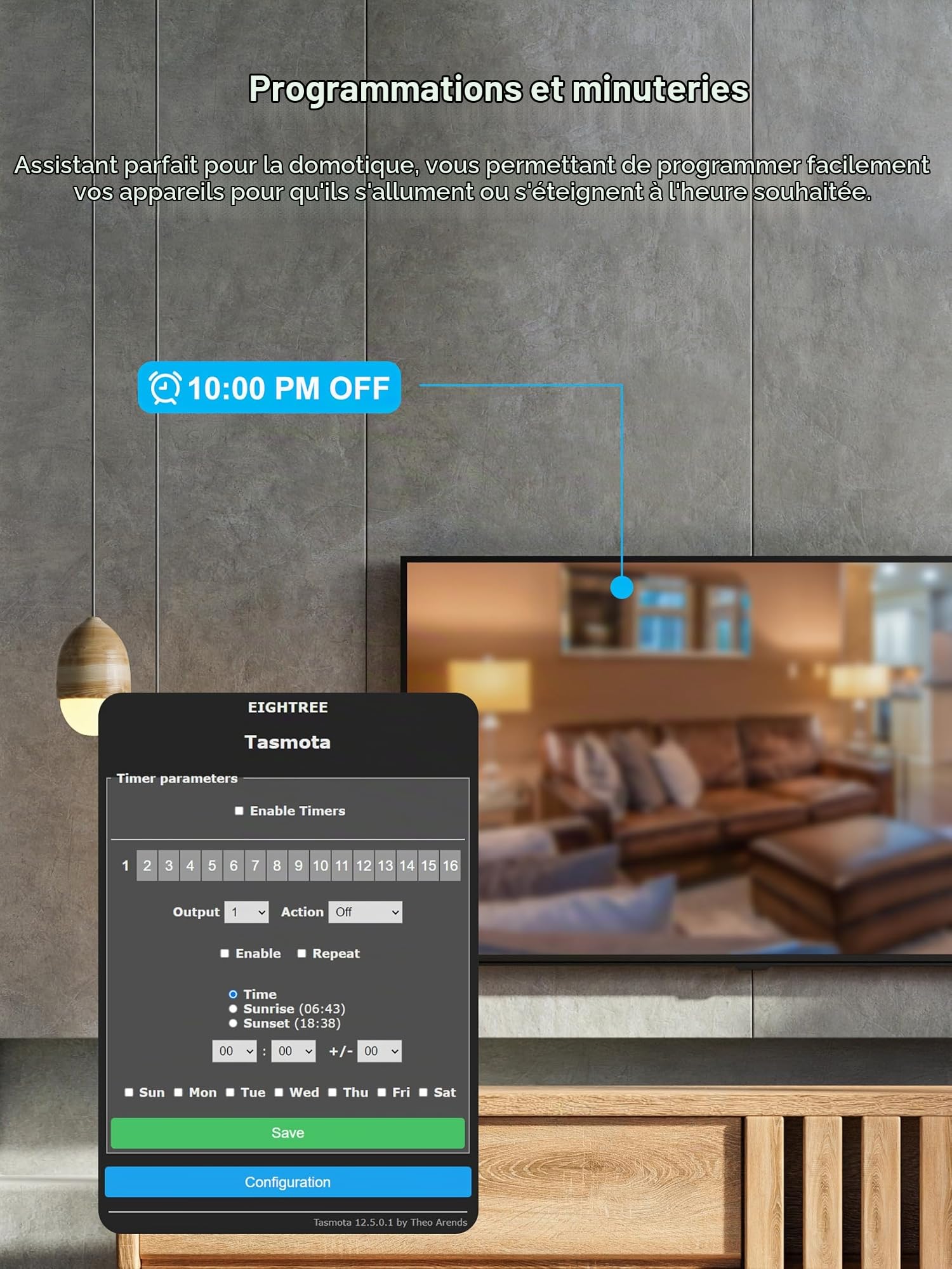 EIGHTREE Tasmota Prises Intelligentes Compteur Énergie,Home Assistant 4 pcs | Prises Intelligentes Tasmota compatibles Alexa, MQTT, Domoticz, OpenHAB, ioBroker. Puce ESP8685, contrôle local sans cloud