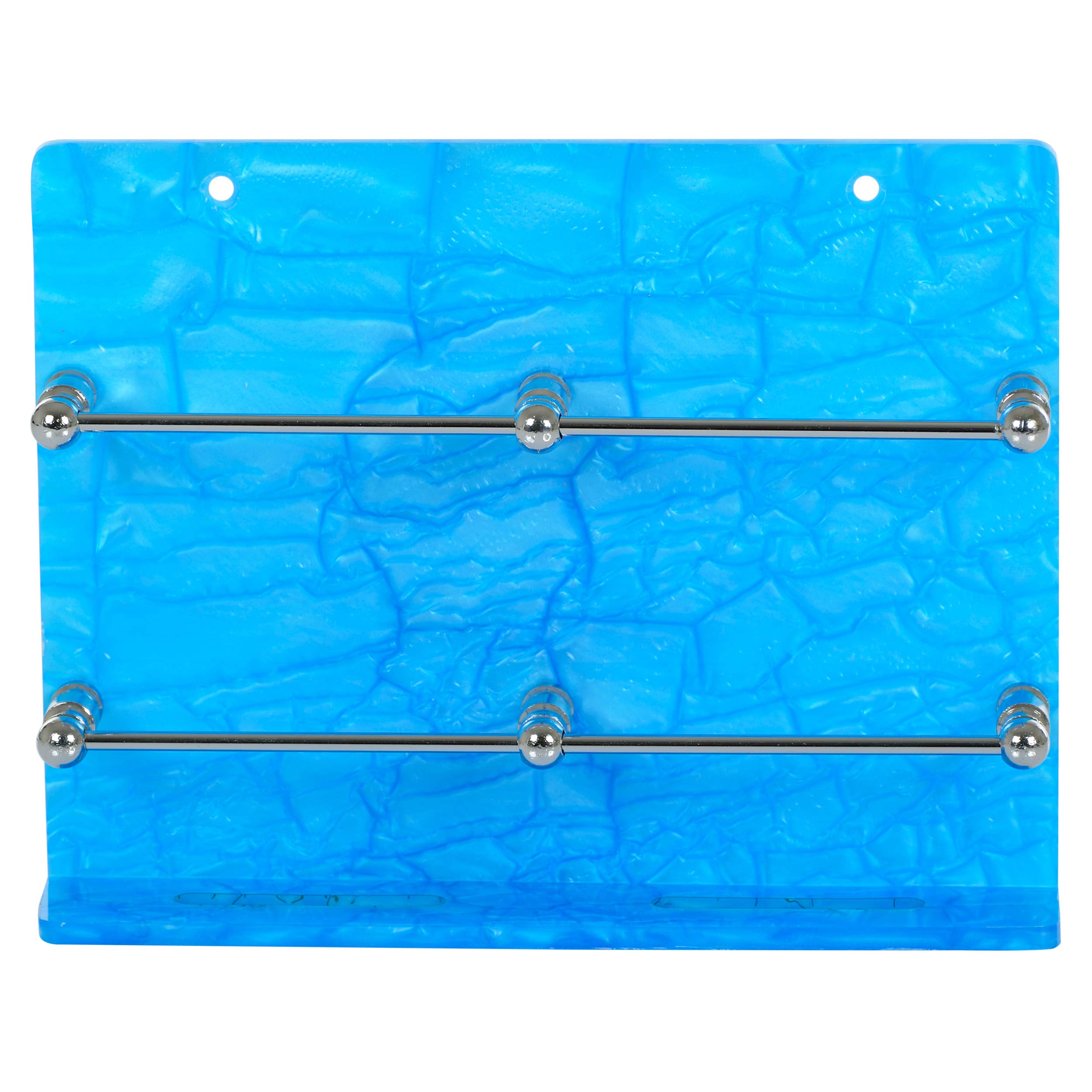 STIMULUS Acrylic Blue Double Mobile Holder Stand for Mobile Charging, TV & AC Remote Holding at Home, Office, Bedroom, Hotel Wall Mount Multipurpose Stand - Made in India