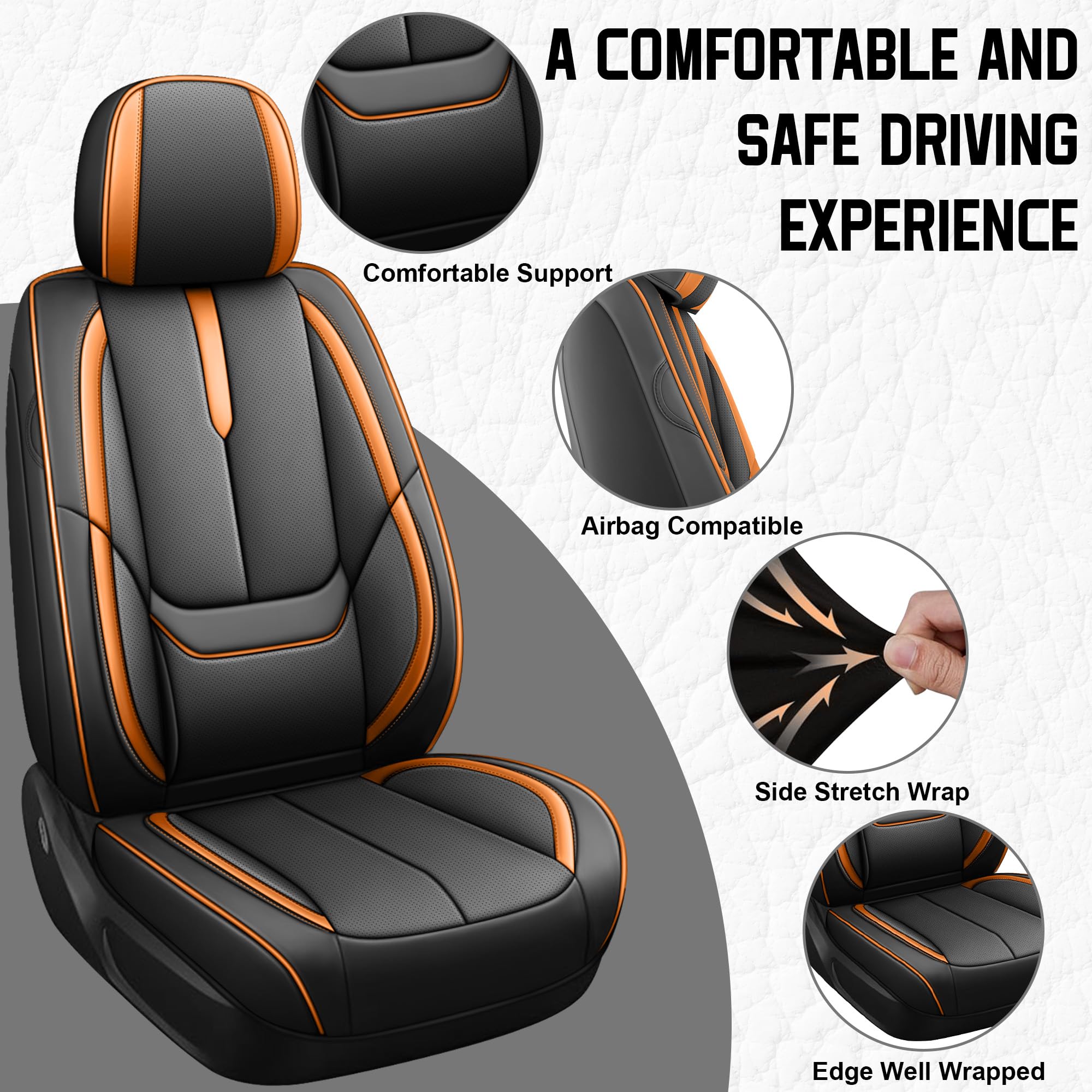 Custom Seat Covers for Honda Civic 2000-2025 Premium NAPPA leatherette Easy-to-Clean and Durable Car Seat Protector Sporty and — view 4