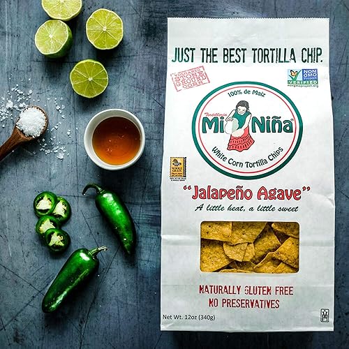 Miniatura 4 de Mi Nina Chips de Tortilla Jalapeño Agave | Paquete de 3 bolsas de 12 onzas