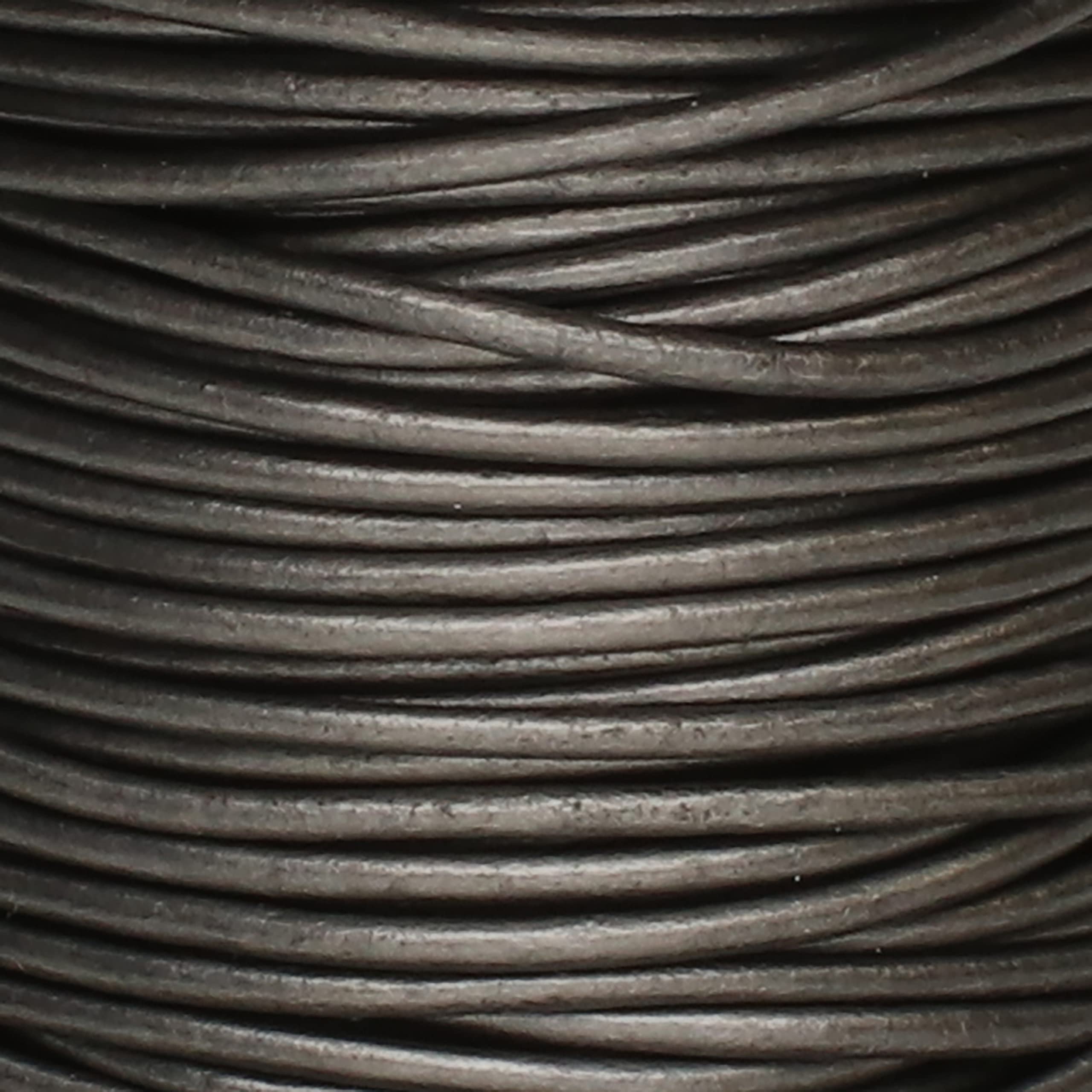 1.5 mm Indian Leather Round Beading Jewelry and Craft Cord 22,9 m Metallic grey- 1.5 mm di spessore