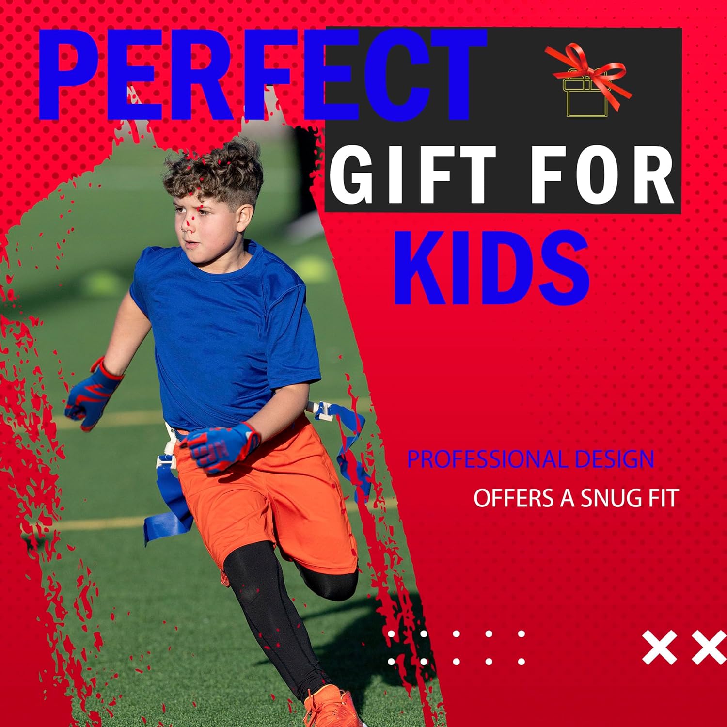 Youth Football Gloves, Sticky Kids Football Receiver Gloves, Flag Football Gloves Gifts for Boys Girls - Image 6