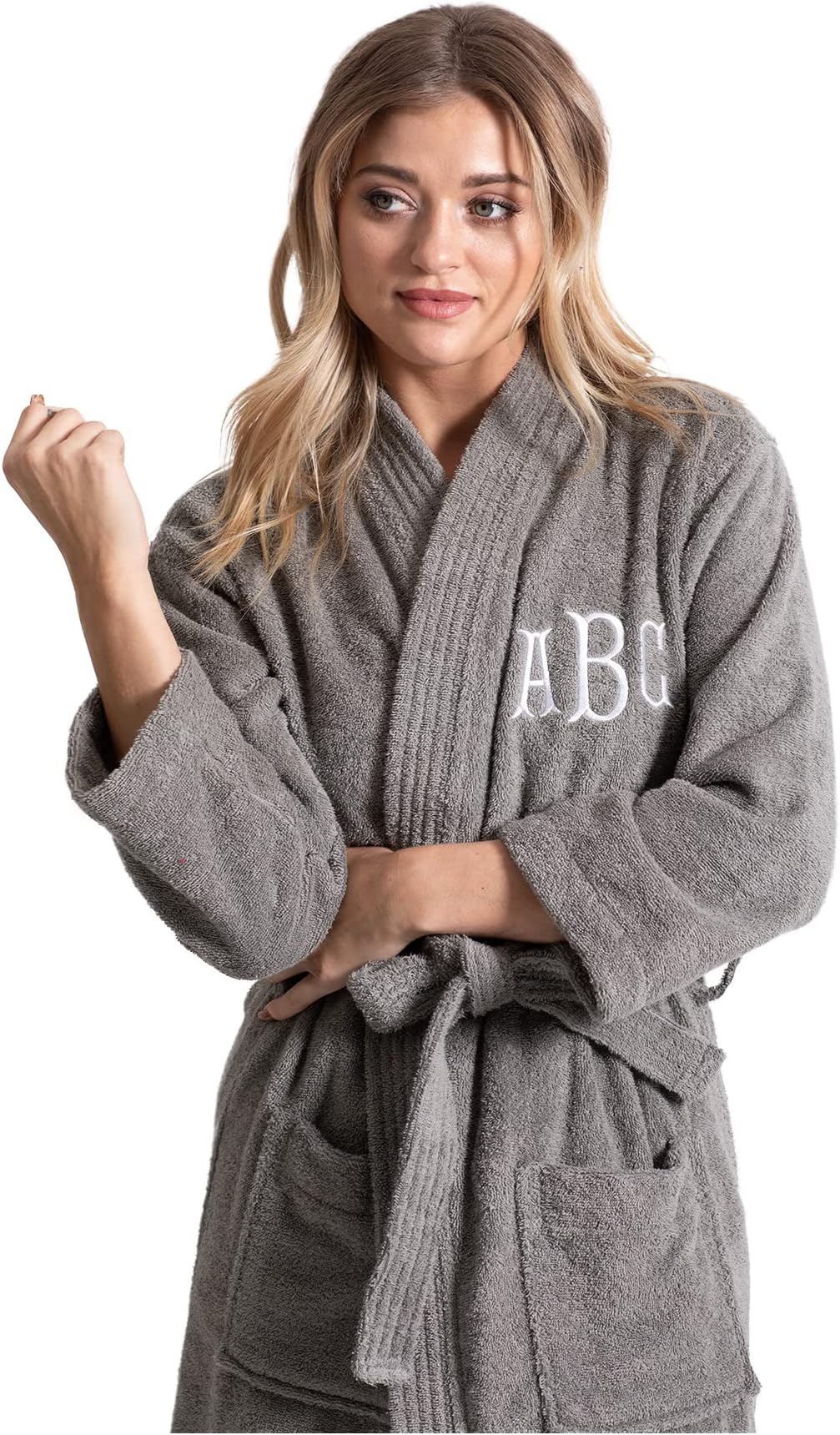Soft & Absorbent Towel Robe, 100% Cotton Turkish Terry Cloth Kimono Bathrobes for Women