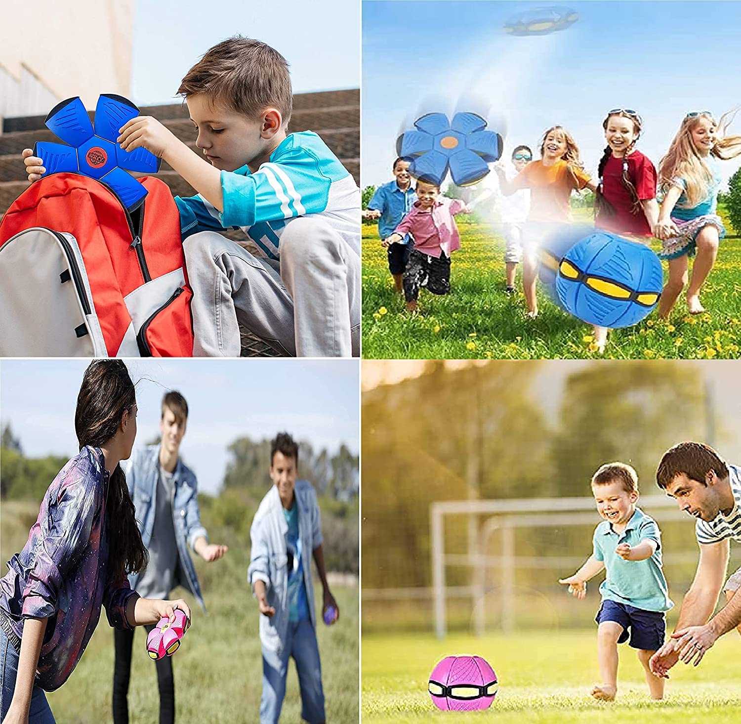 Heer Flying Saucer Ball, Magic Ball, Frisbee Deformation Ball, Deformation Light UFO, Deformation Magic Football Flat Throw Ball, with LED Light Flying Toys Parent-Child Toy - Image 7 thumbnail