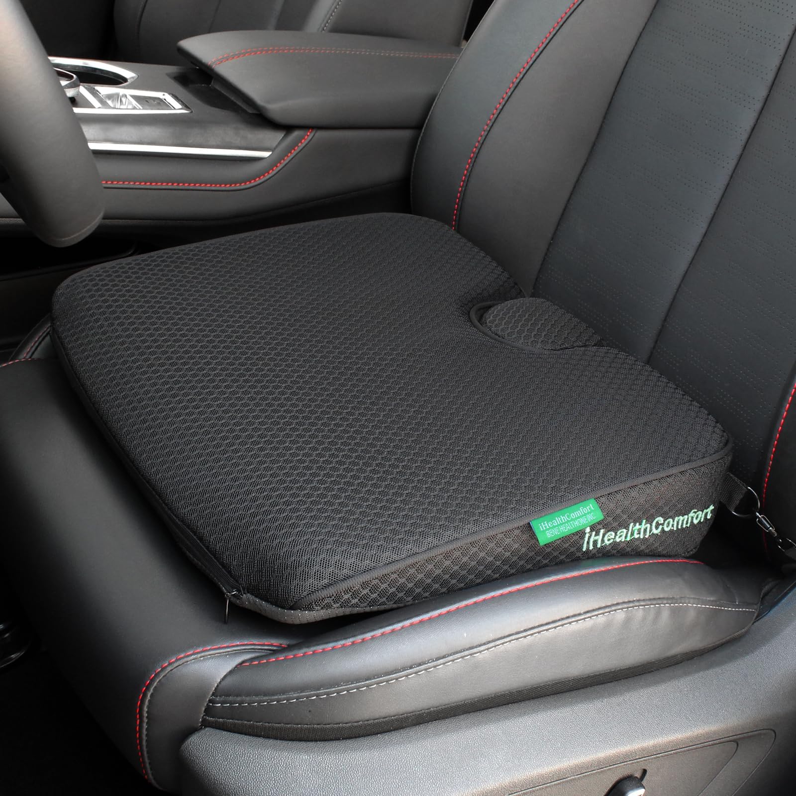 ( 16x13.7 inches Wedge Seat Cushion for Car and Truck,Portable Memory Foam Seat Cushion for Tailbone Stress Back Pain Relief