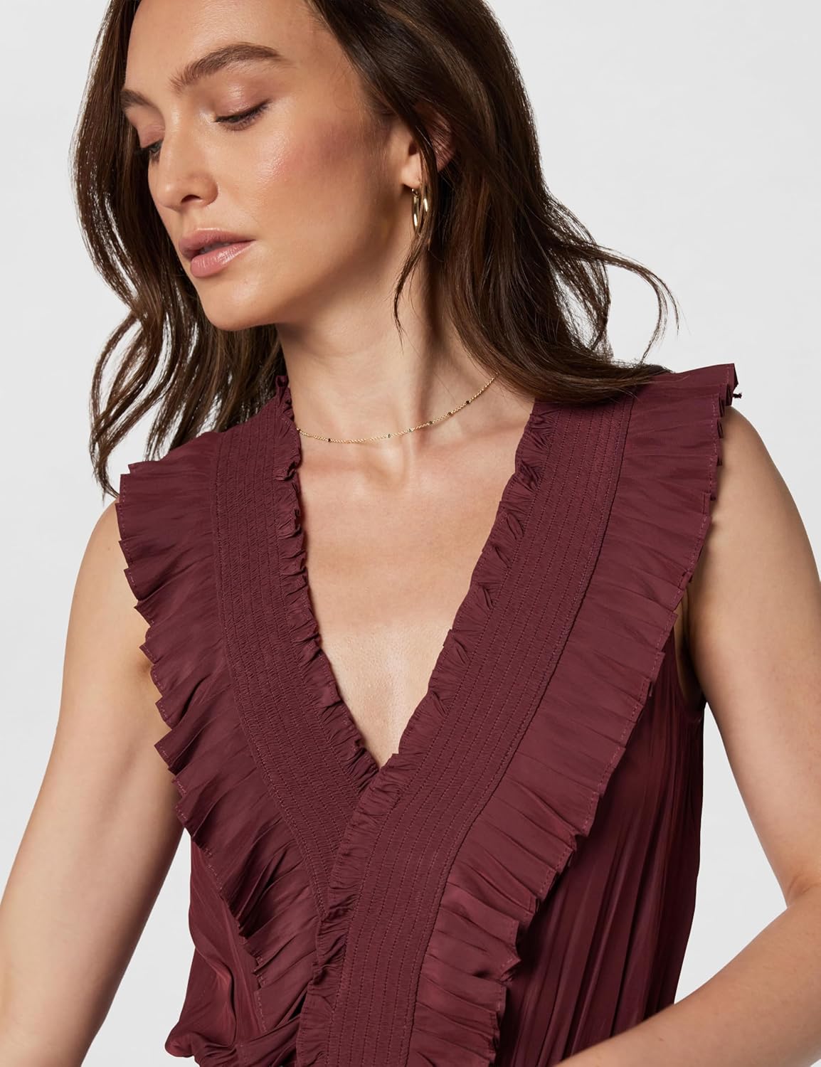 Ramy Brook Womens Charlene Sleeveless Ruffle Mini Dress - Image 3