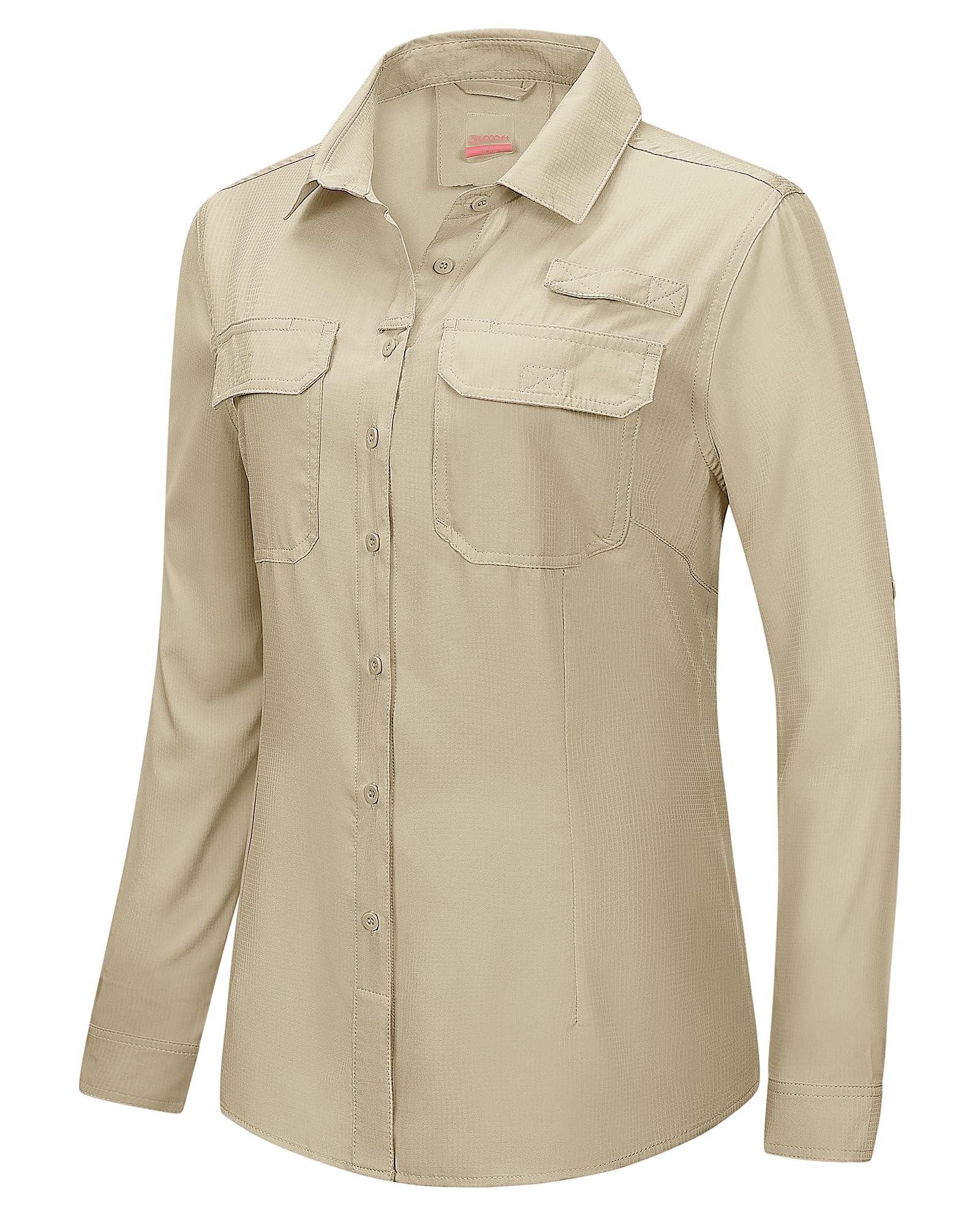 33,000ft Women's UPF 50+ UV Long Sleeve Sun Protection Safari Shirts Quick Dry Outdoor Fishing Hiking Travel Shirt